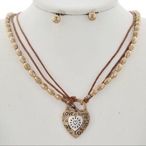 Heart Pendant Necklace & Earring set